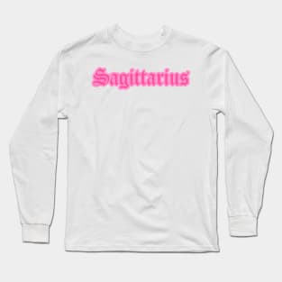 Sagittarius Zodiac Pink Astrology Aesthetic Long Sleeve T-Shirt